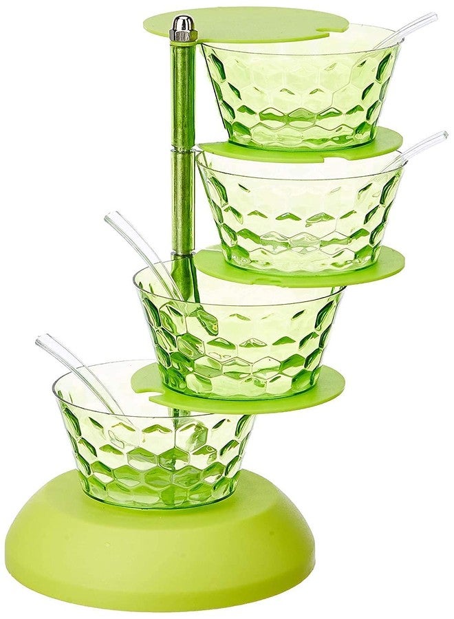 Swami Enterprise 360 Degree Rotating Pickle Spice Tower Rack,4 in 1 Multipurpose Pickle jar Pickle Tower Set,Spice Rack Storage Pickle Box Container - Image 1